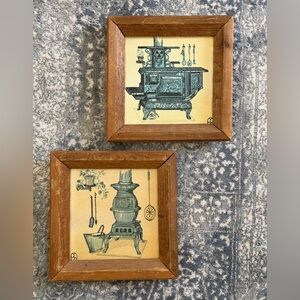Vintage Kitchen Stove Wall Art Set